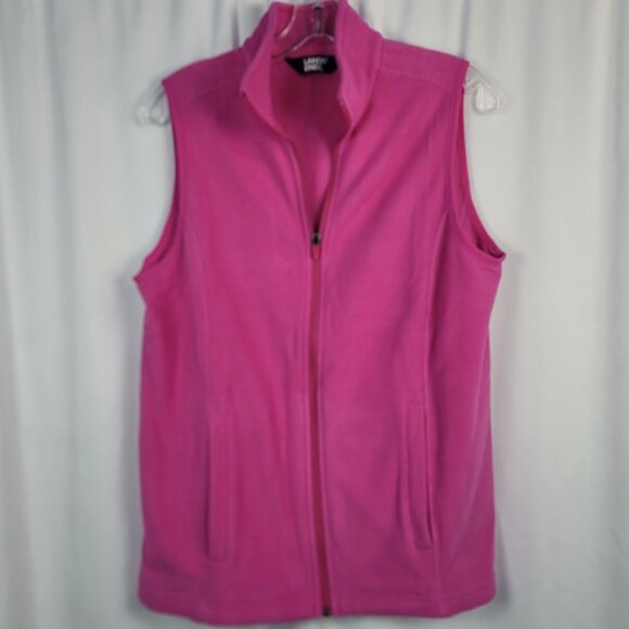 Women's Lands' End Fleece Vest Size Small Pink Oeko-Tex 100 Standard Zip Front - Picture 1 of 15